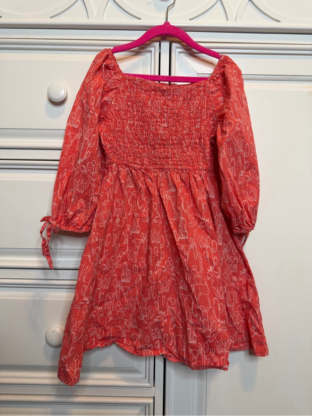 Rockin’ C Girls Western Horse Cactus Dress Size M 8-10